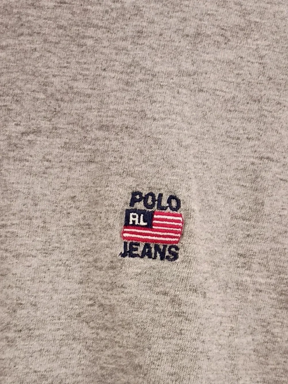Polo by Ralph Lauren Gray Short Sleeve Tee with Navy Trim and Pink Logo